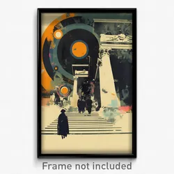 Icelandic Movie Poster - Busy Colonnade (Iceland Retro Film Art Print)