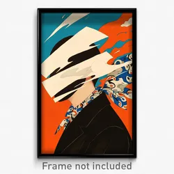 Movie Art Poster - Man Feeling Shame, Strong White Neckerchief (Film Print)