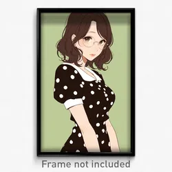 Anime Art Poster - Woman Feeling Envy Wearing Humble Polka Dot Dress (Print)