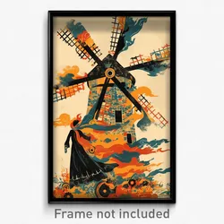 Spanish Movie Poster - Barren Windmill (Spain Psychedelic Art Retro Film Print)
