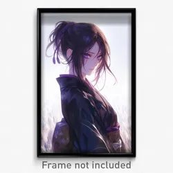 Anime Art Poster - Girl Feeling Guilt Wearing Black Purple (Print)