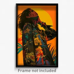 Greek Movie Poster - Girl Feeling Desire, Kaleidoscopic Black Clothes (Print)