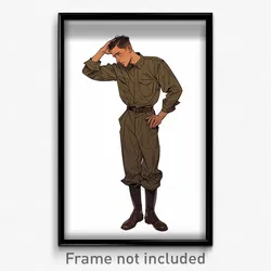 Art Poster - Man Feeling Undermined Wearing Odd Champion Uniform (Print)
