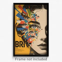 Brazilian Movie Poster - Girl Feeling Hate, Gray Black Undershirt (Art Print)