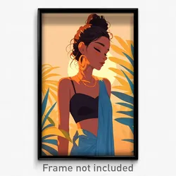 Anime Art Poster - Woman Feeling Calm Wearing Mellow Sarong (Print)