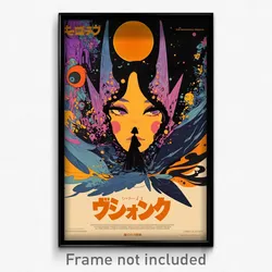 Brazilian Movie Poster - Woman Feeling Doubt, Outstanding Purple Wings (Print)