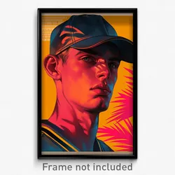 German Movie Poster - Man Feeling Suspicious, Urban Baseball Uniform (Art Print)