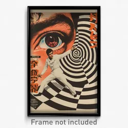Japanese Movie Poster - Man Feeling Annoyed, Lively White Bodysuit (Art Print)