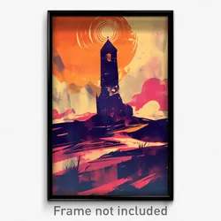 Icelandic Movie Poster - Peaceful Belfry (Iceland Retro Film Art Print)