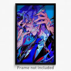 Anime Art Poster - Man Feeling Upset Wearing Stunning Blue Necktie (Print)