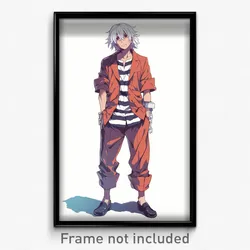 Anime Art Poster - Man Feeling Exasperated Wearing Odd Prison Clothes (Print)