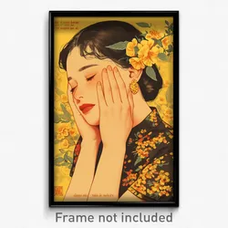 Vietnamese Movie Poster - Girl Feeling Schadenfreude, Artistic Gold Earrings