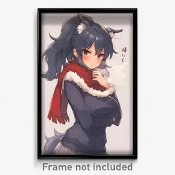 Anime Art Poster - Women Feeling Self Conscious Wearing Quixotic Fur Scarf