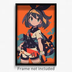 Anime Art Poster - Girl Feeling Rattled Wearing Klutzy Striped Ribbon (Print)