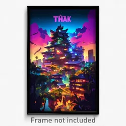 Thai Movie Poster - Stark Hotel (Thailand Psychedelic Art Retro Film Print)