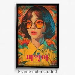 Korean Movie Poster - Woman Feeling Cheerfulness, Attractive Yellow Neckerchief