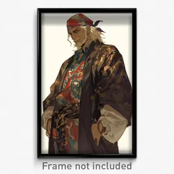 Anime Art Poster - Man Feeling Uneasiness, Zany Embellished Costume (Print)
