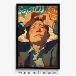 Thai Movie Poster - Man Feeling Grumpiness, Small Blue Jacket (Art Print)