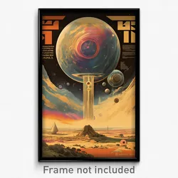 Hebrew Movie Poster - Huge Jupiter (Israel Psychedelic Art Retro Film Print)