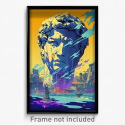 Greek Movie Poster - Villainous Statue (Greece Psychedelic Art Retro Film Print)