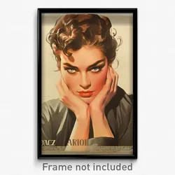 Greek Movie Poster - Woman Feeling Fondness, Drab Single Side Bun (Art Print)