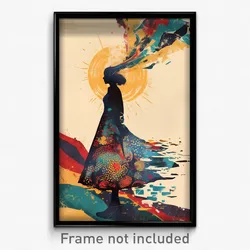 Bollywood Movie Poster - Girl Feeling Bewildered, Warlike Fur Trim (Art Print)