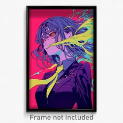 Anime Art Poster - Girl Feeling Bitter Wearing Soft Yellow Necktie (Print)