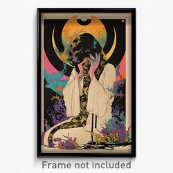 German Movie Poster - Woman Feeling Despair, Steel Two Tone Ribbon (Art Print)