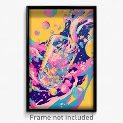 Movie Art Poster - Pink Brown Sugar Milk Tea (Psychedelic Retro Film Print)
