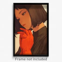 Anime Art Poster - Girl Feeling Scorn Wearing Famous Orange Gloves (Print)