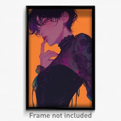Art Poster - Boy Feeling Gloomy Wearing Cheery Black Corset (Print)