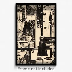 Thai Movie Poster - Black And White Haberdashery (Thailand Retro Film Art Print)