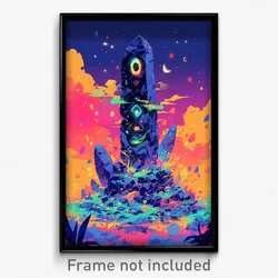 Art Poster - Adorable Menhir (Psychedelic Trippy Weird 11x17 Print)