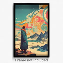 Icelandic Movie Poster - Tall Lookout (Iceland Psychedelic Art Retro Film Print)