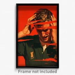 Greek Movie Poster - Man Feeling Stressed, Quizzical Shirt (Greece Art Print)