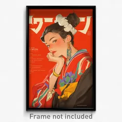 Thai Movie Poster - Woman Feeling Insightful, Extra Large White Scrunchie