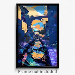 Art Poster - Old Port (Psychedelic Trippy Weird 11x17 Print)