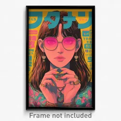 Hebrew Movie Poster - Girl Feeling Bitter Sweetness, Kaleidoscopic Heart Button