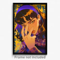 Hebrew Movie Poster - Girl Feeling Insulted, Orange Detached Collar (Art Print)