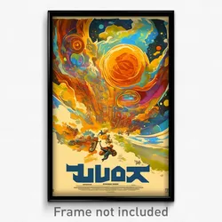 Hebrew Movie Poster - Acclaimed Pluto (Israel Psychedelic Art Retro Film Print)