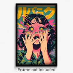 Icelandic Movie Poster - Girl Feeling Surprise, Extra Large Green Shirt (Print)