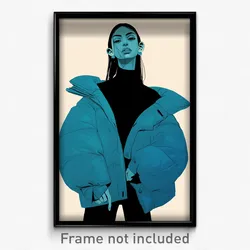 Art Poster - Woman Feeling Rejected Wearing Ambitious Aqua Jacket (Art Print)