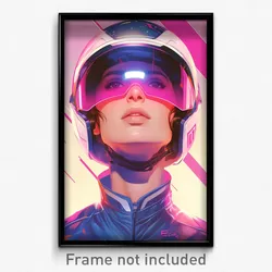 Icelandic Movie Poster - Woman Feeling Optimistic, Outrageous Visor Armor
