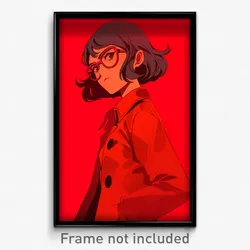 Anime Art Poster - Girl Feeling Optimistic Wearing Royal Red Jacket (Print)