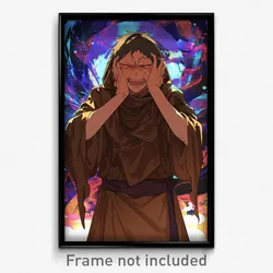 Anime Art Poster - Boy Feeling Angry Wearing Zany Brown Cloak (Print)
