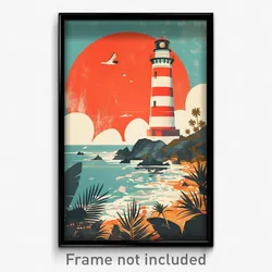 Greek Movie Poster - Sweet Lighthouse (Greece Psychedelic Art Retro Film Print)