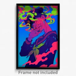 Art Poster - Boy Feeling Liking Wearing Shadowy Sailor Hat (Print)