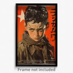 Hebrew Movie Poster - Boy Feeling Lazy, Mysterious Brown Scarf (Art Print)