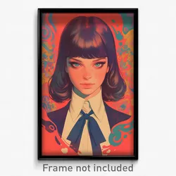 French Movie Poster - Girl Feeling Calm, Novel Bowtie (France Film Art Print)