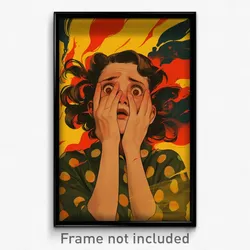 Spanish Movie Poster - Girl Feeling Dejection, Illustrious Polka Dot Shirt